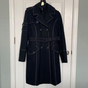 J Lo black wool blend coat.